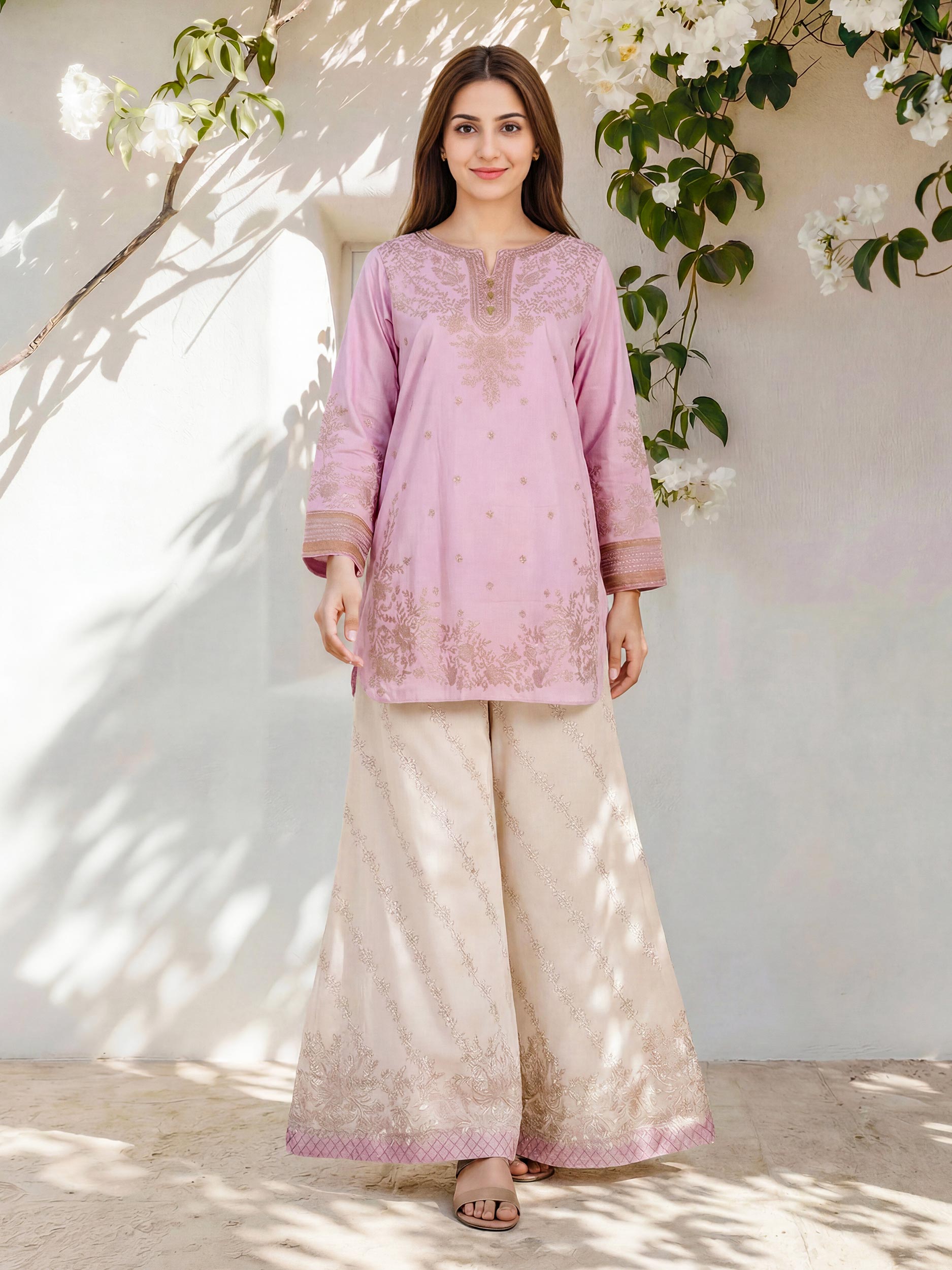 2 Piece Lawn Slub Suit (Pret)