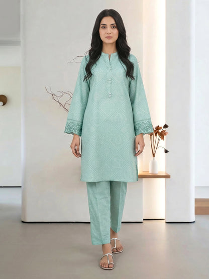 2 Piece Cambric Suit- Embroidered (Pret)