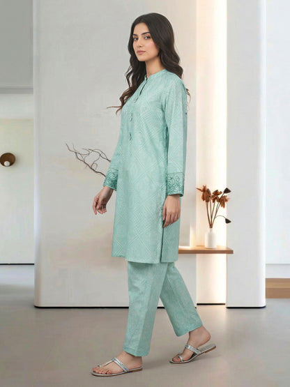 2 Piece Cambric Suit- Embroidered (Pret)