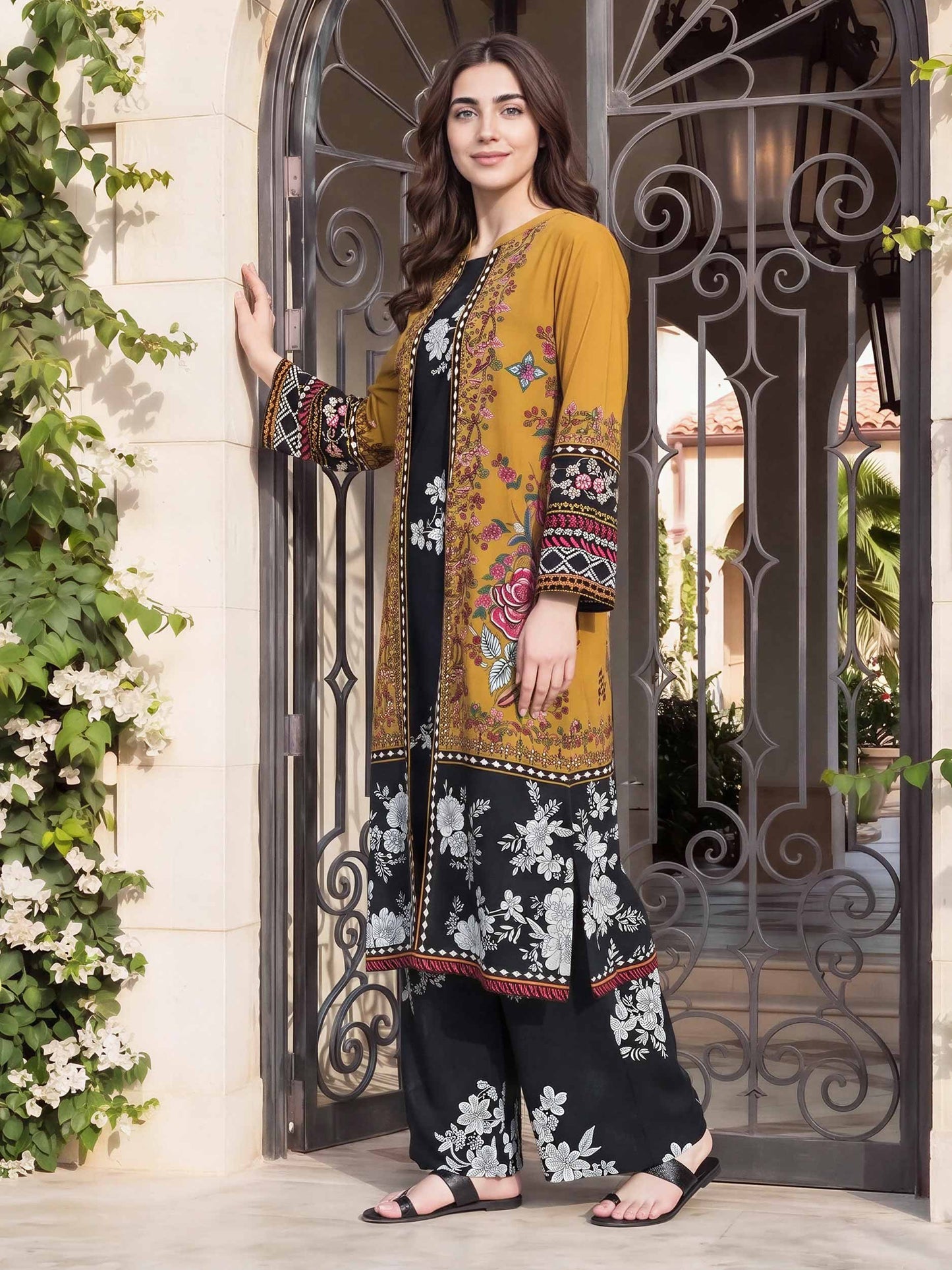 2 Piece Viscose Cotton Suit (Pret)