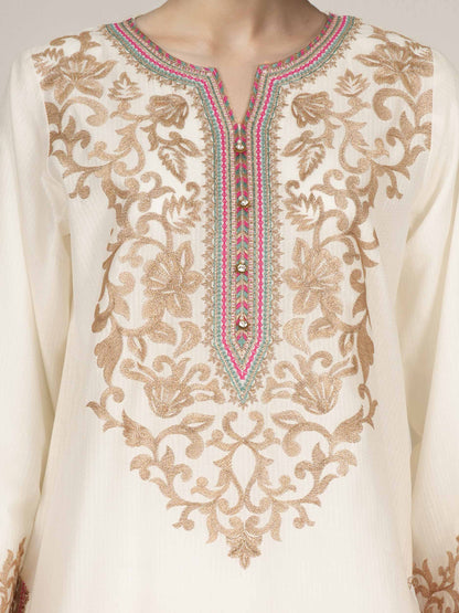 3 Piece Dobby Suit- Embroidered (Pret)
