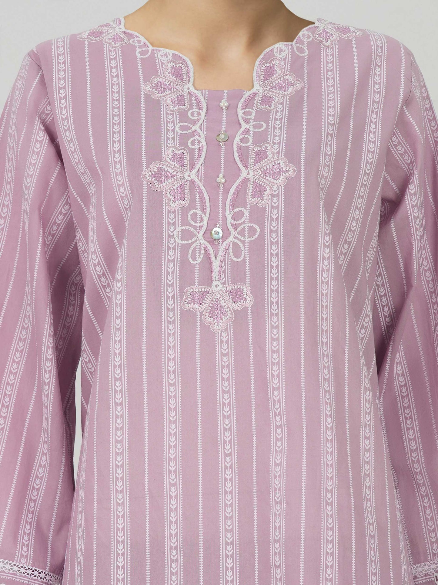 Cambric Co-ord Set- Embroidered