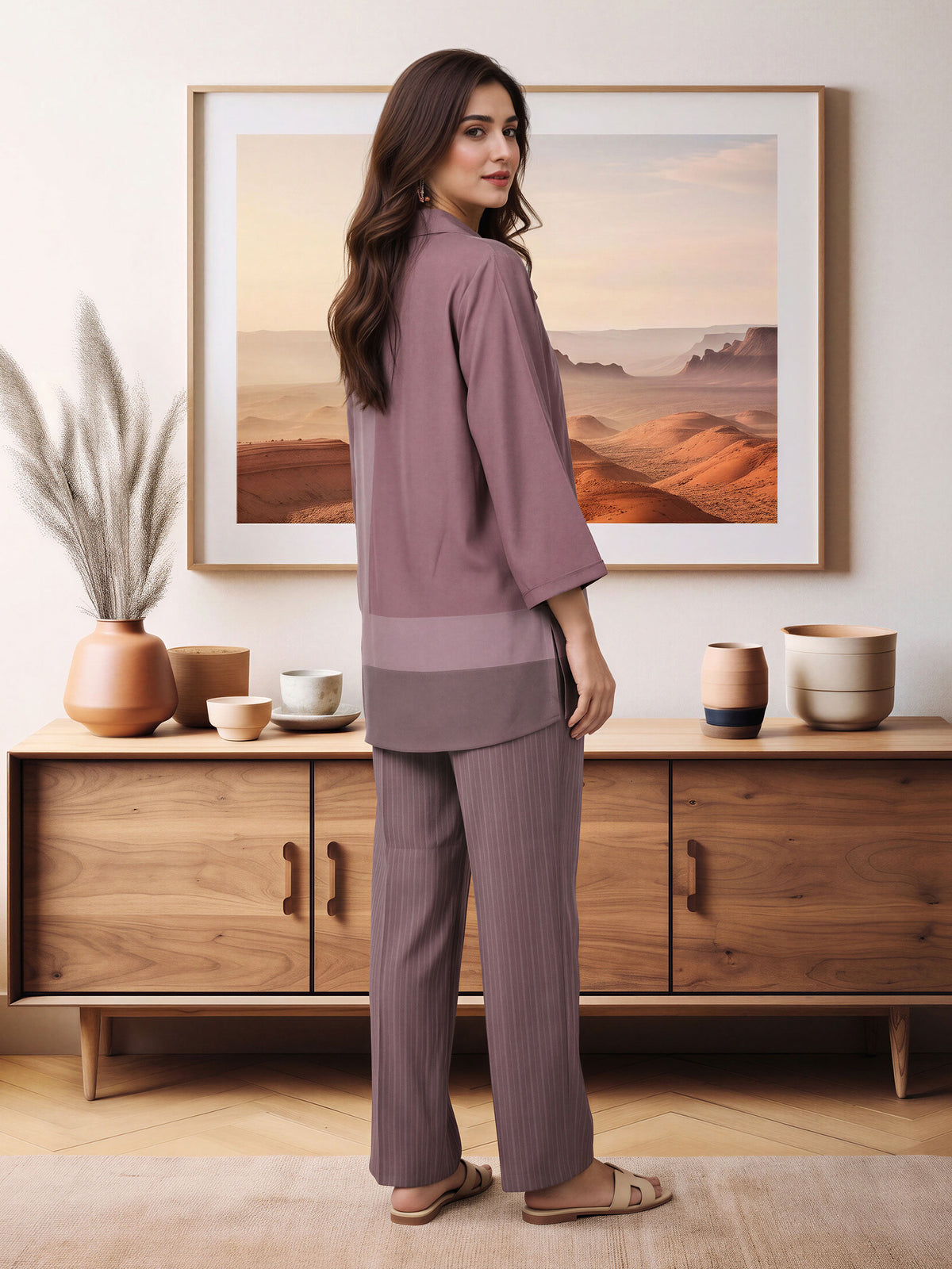 Crepe Co-ord Set- Embroidered
