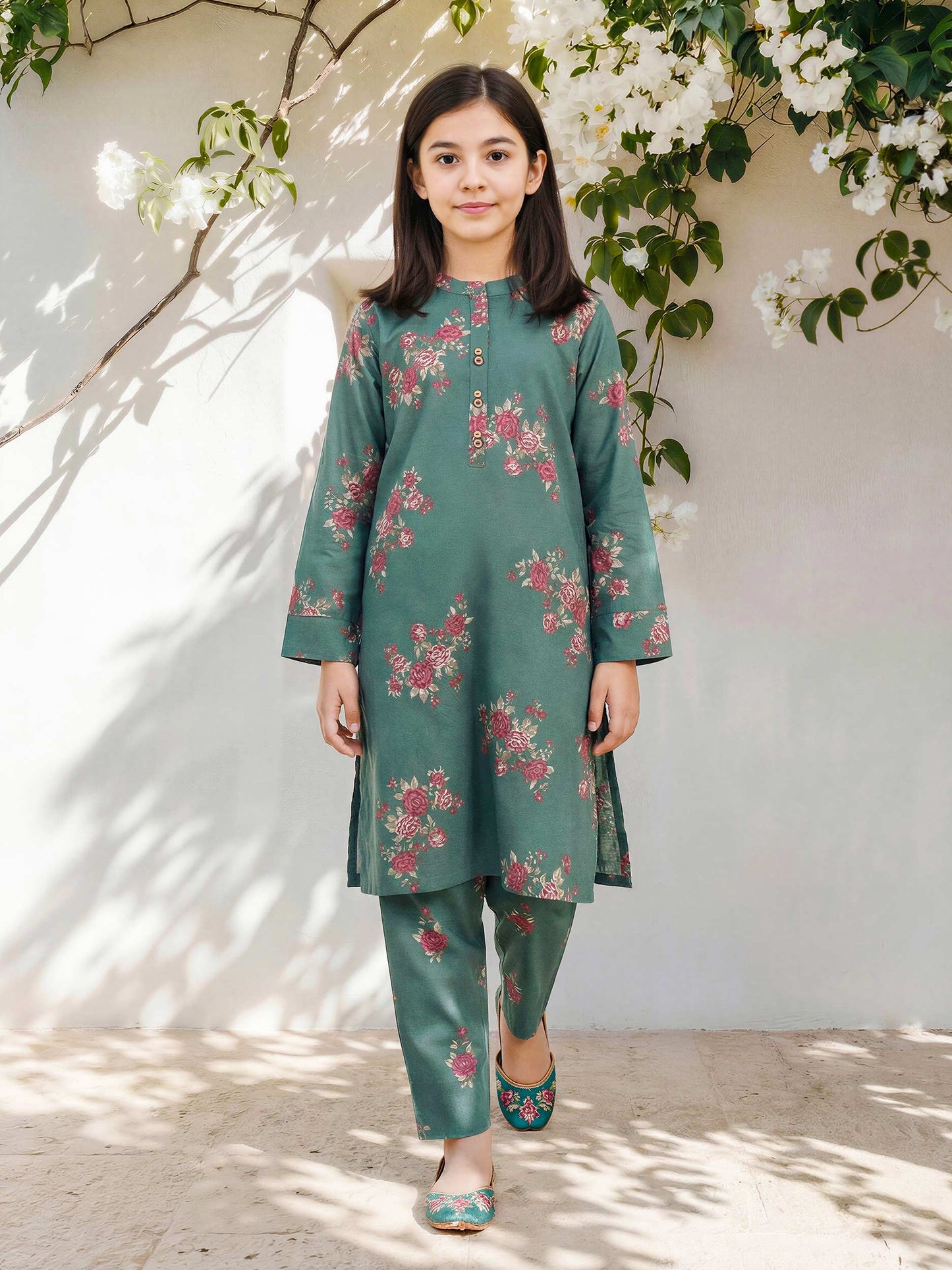 2 Piece Lawn Slub Suit (Pret)