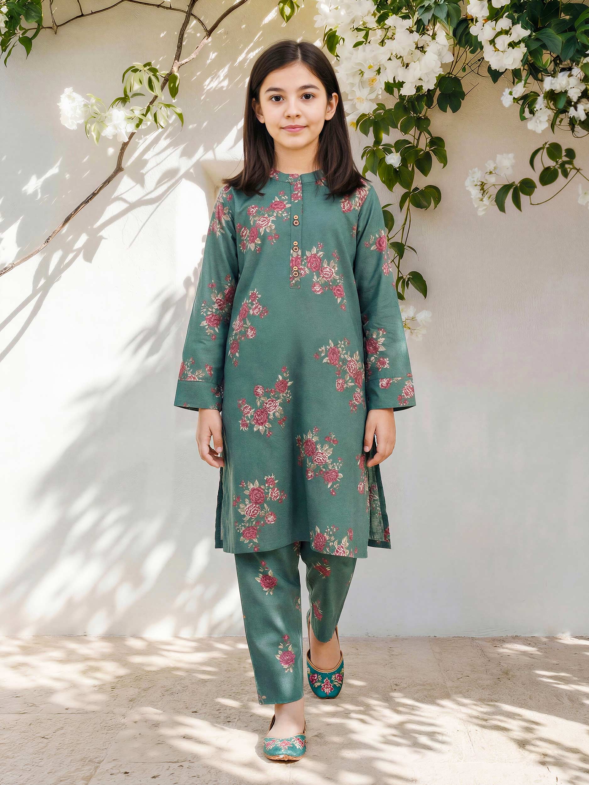 2 Piece Lawn Slub Suit (Pret)