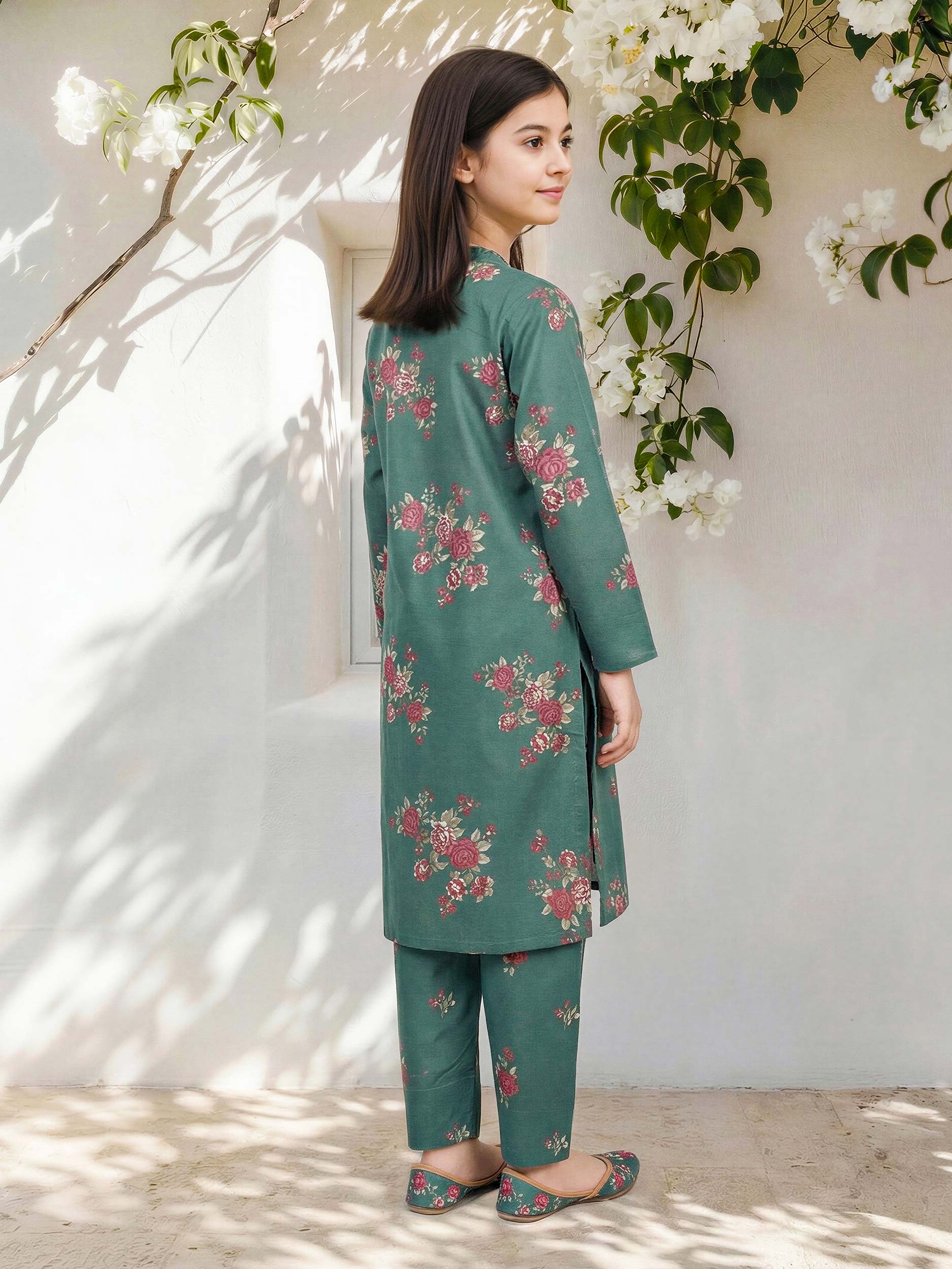 2 Piece Lawn Slub Suit (Pret)