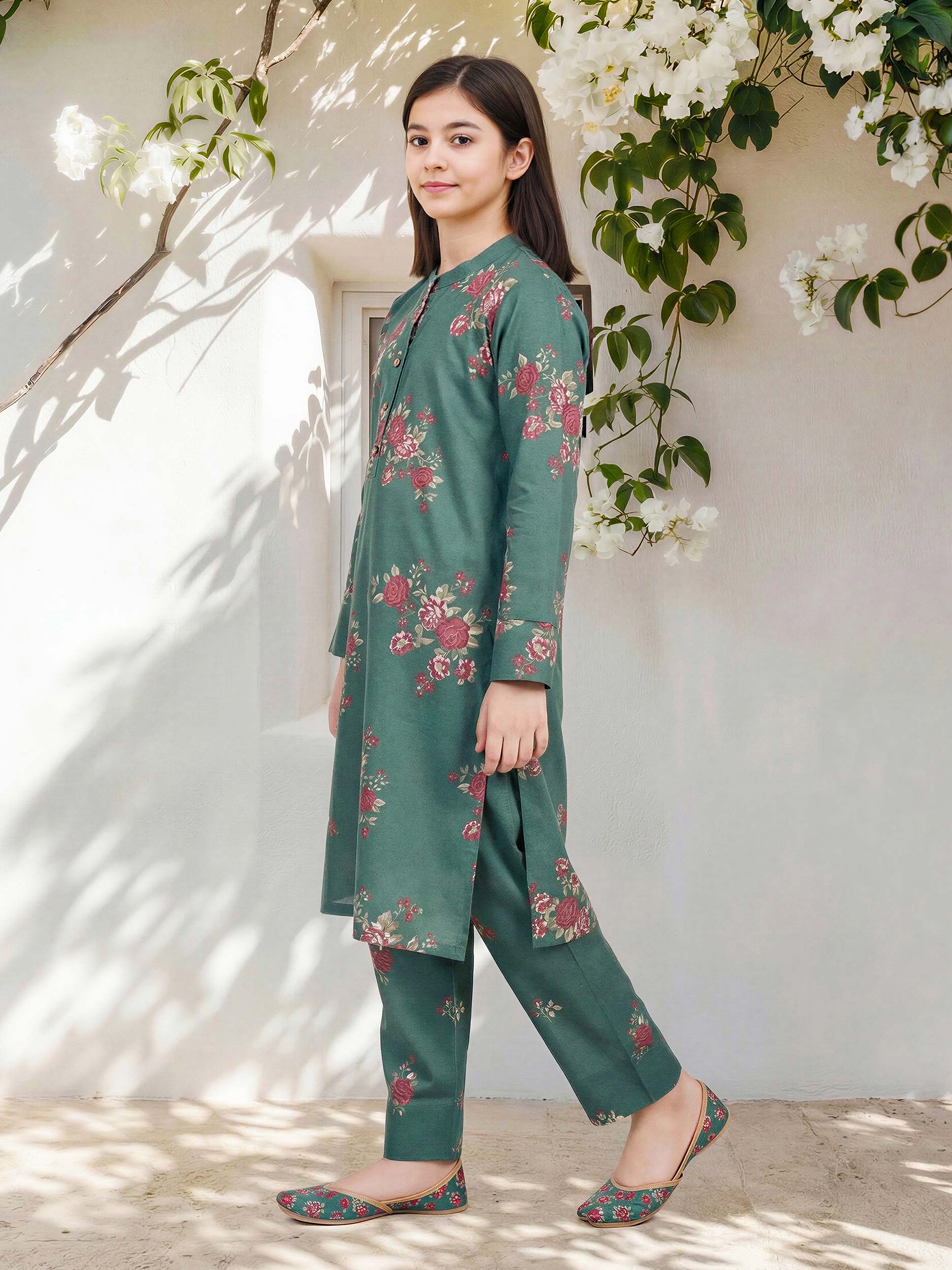 2 Piece Lawn Slub Suit (Pret)