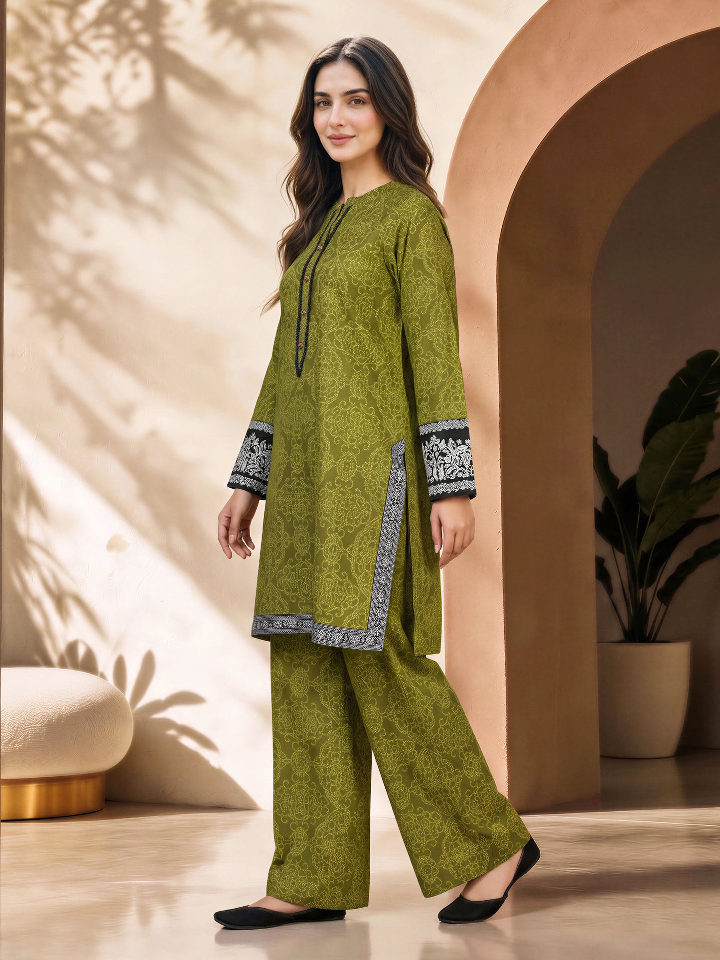 Dobby Co-ord Set- Embroidered