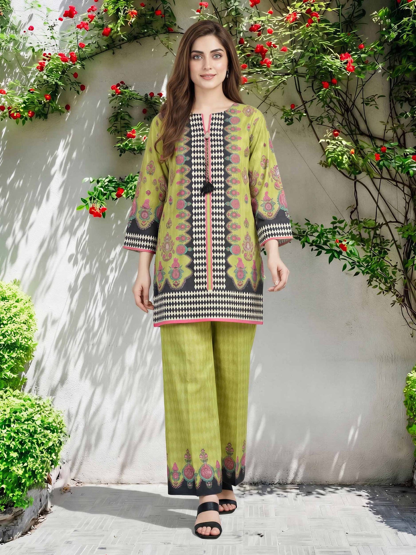 2 Piece Lawn Slub Suit (Pret)