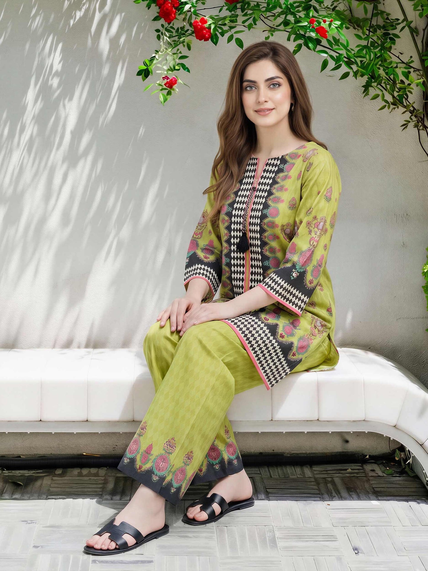 2 Piece Lawn Slub Suit (Pret)