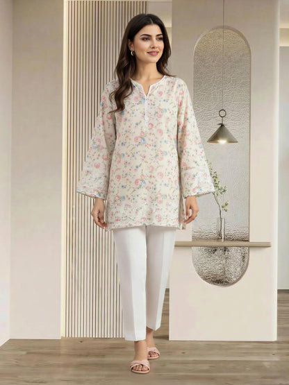 Lawn Texture Kurti- Embroidered (Pret)