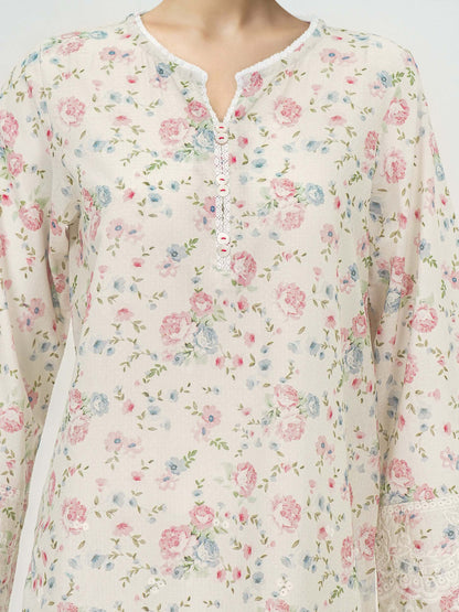 Lawn Texture Kurti- Embroidered (Pret)