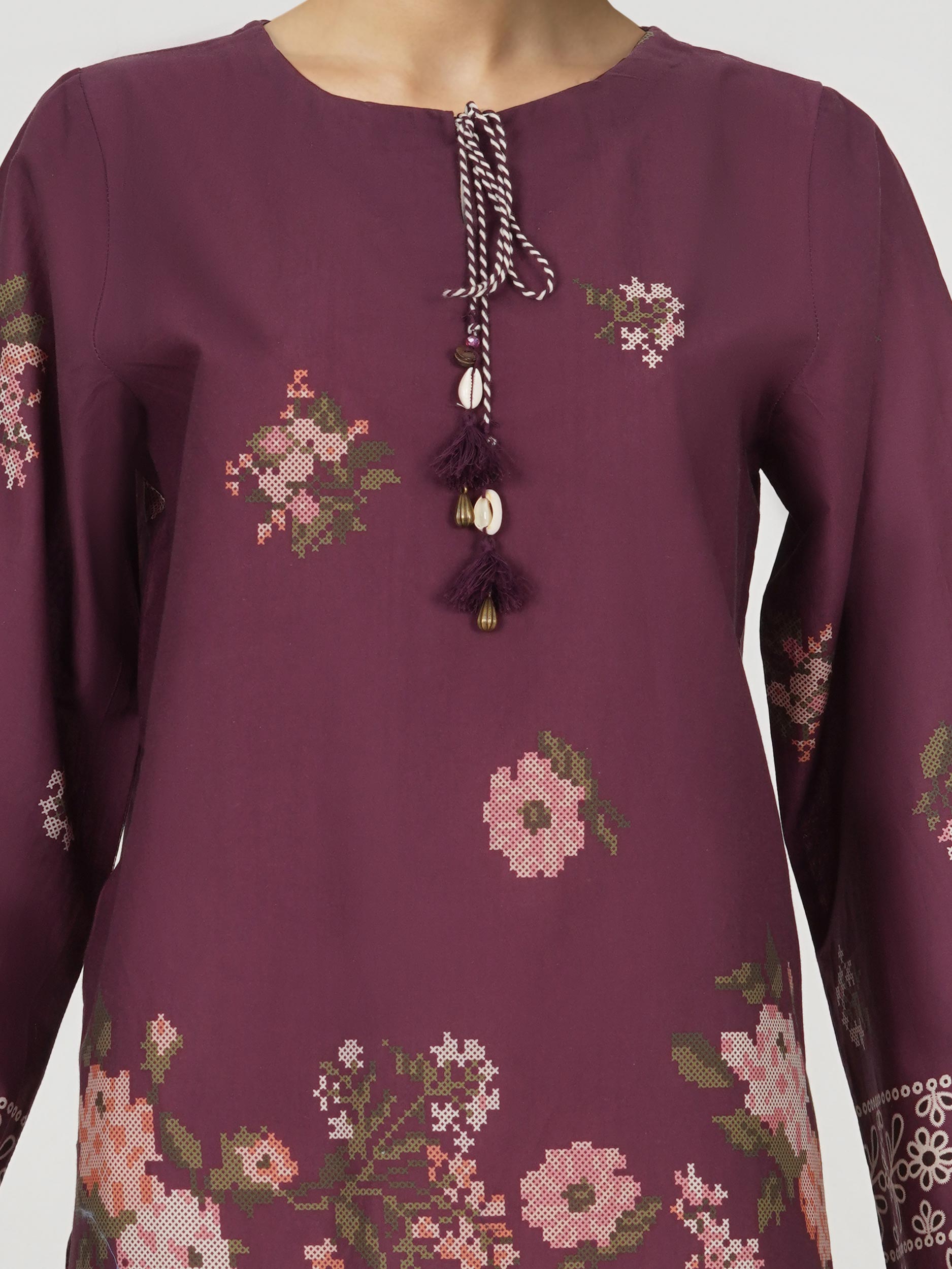 Lawn Slub Kurti (Pret)