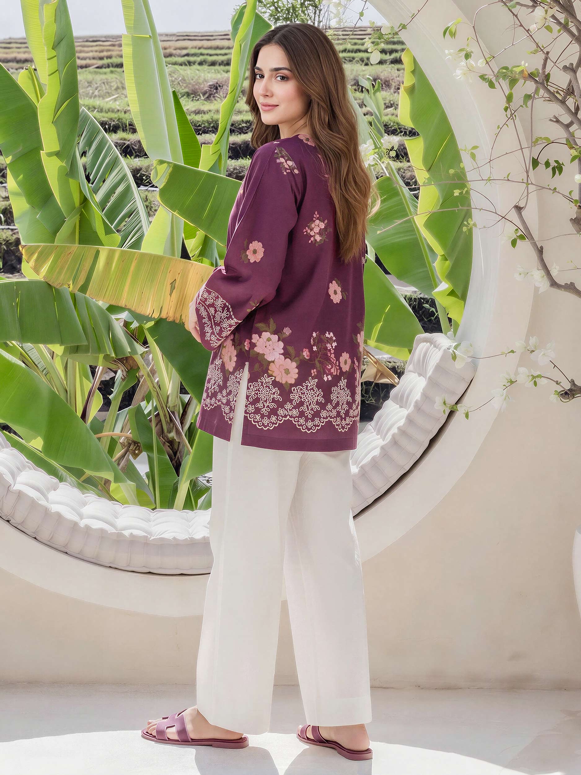 Lawn Slub Kurti (Pret)