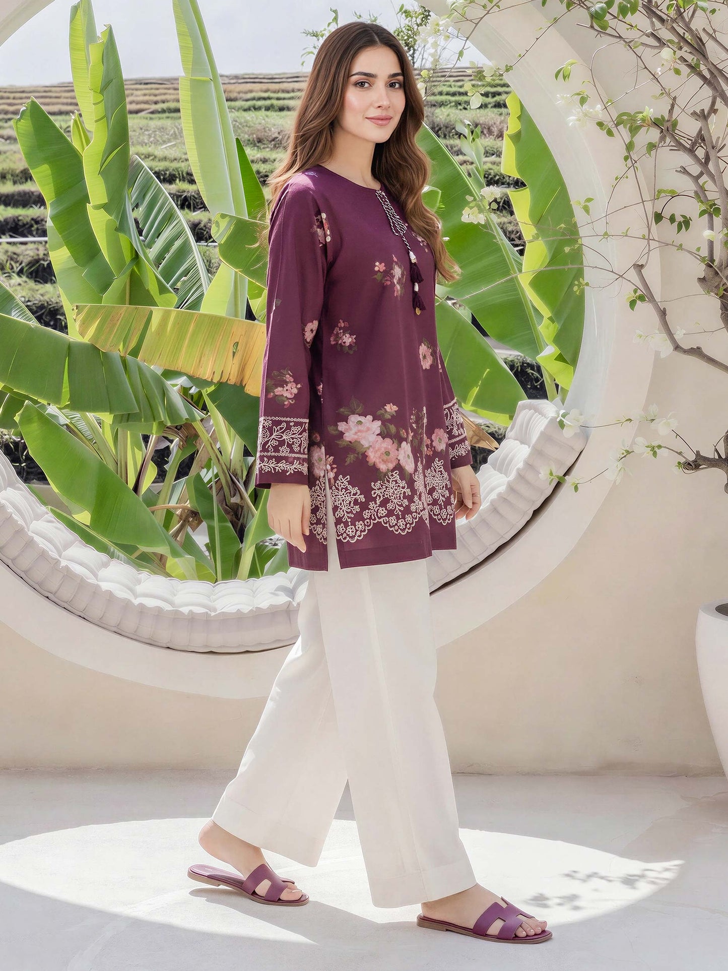 Lawn Slub Kurti (Pret)