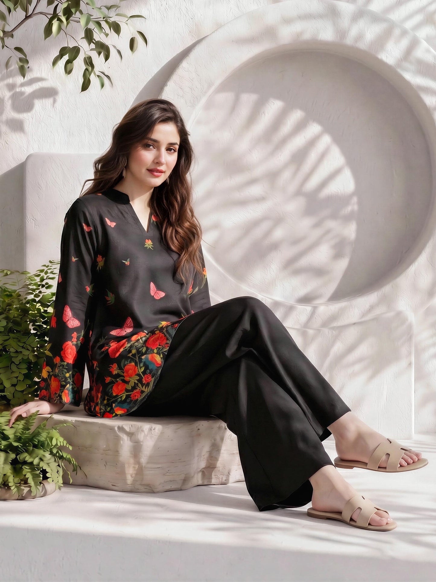 Lawn Slub Kurti (Pret)