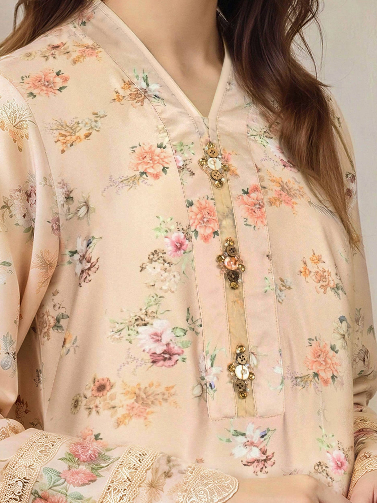 3 Piece Silk Suit- Embroidered (Pret)