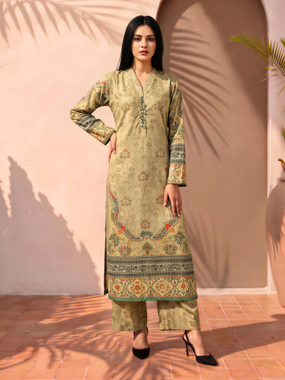 2 Piece Silk Suit- Embellished (Pret)