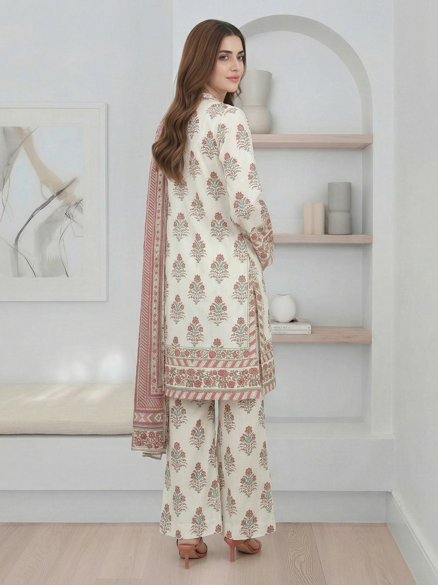 3 Piece Silk Suit- (Pret)