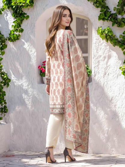 3 Piece Silk Suit- Embroidered (Pret)