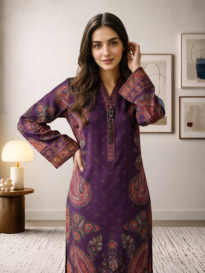 2 Piece Silk Suit- Embellished (Pret)