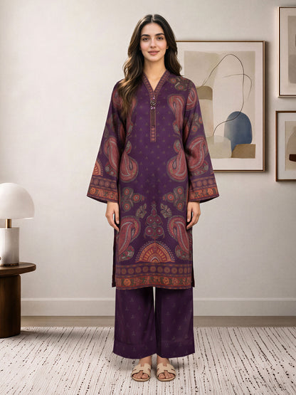 2 Piece Silk Suit- Embellished (Pret)
