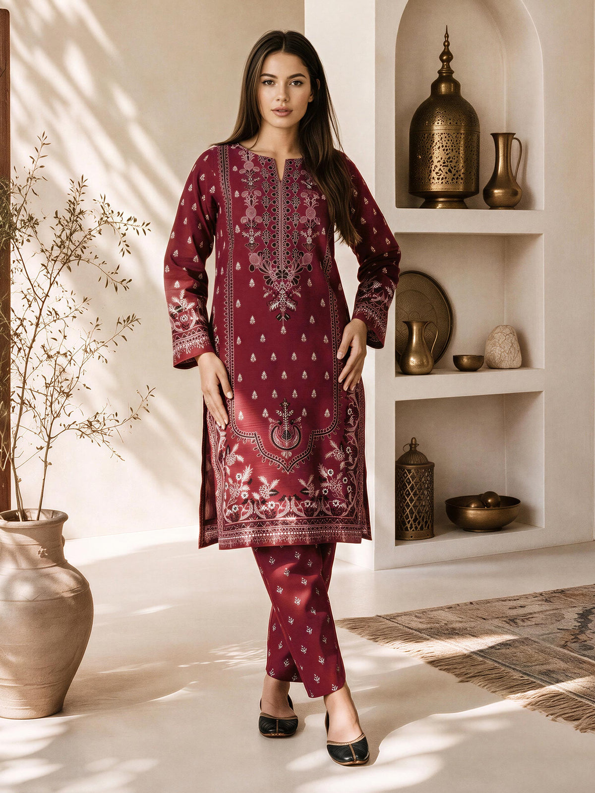 2 Piece Slub Khaddar Suit (Pret)