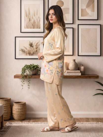 Silk Co-ord Set- Embroidered