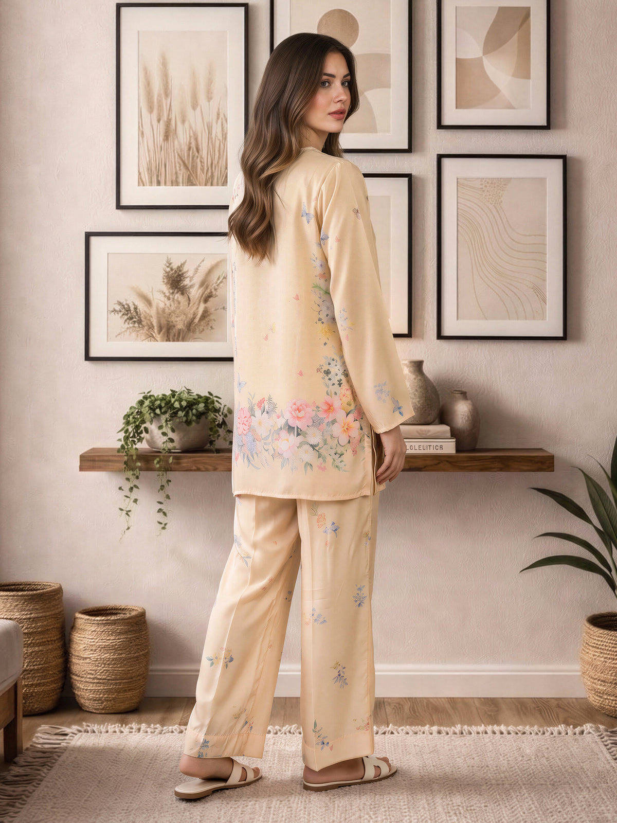 Silk Co-ord Set- Embroidered