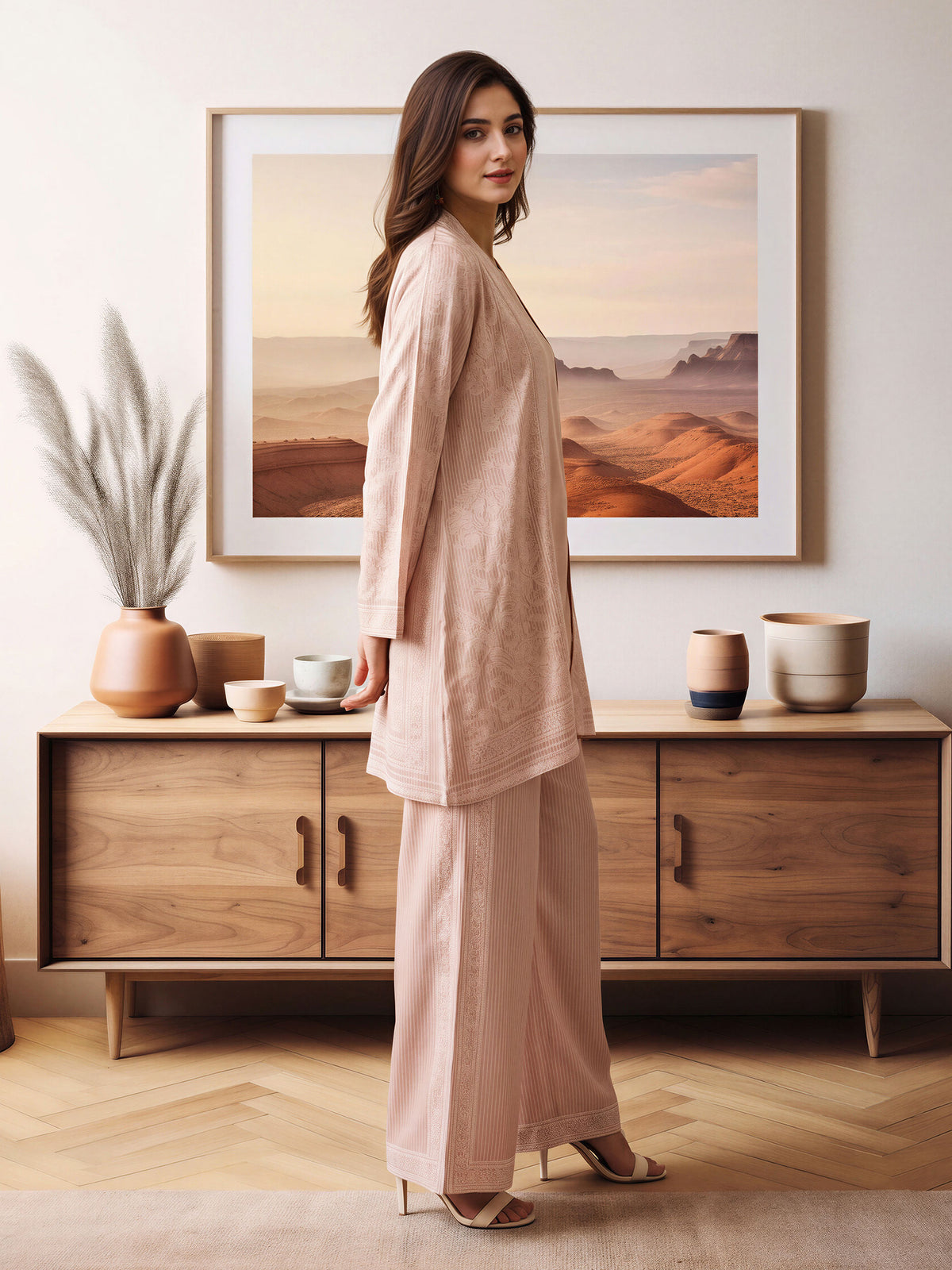 2 Piece Silk Suit- Embroidered (Pret)