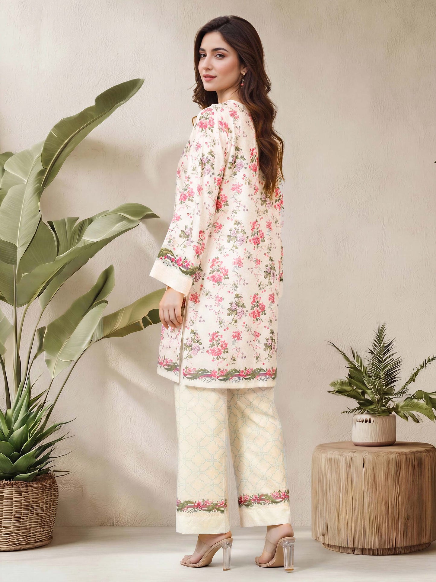 2 Piece Silk Suit- Embellished (Pret)