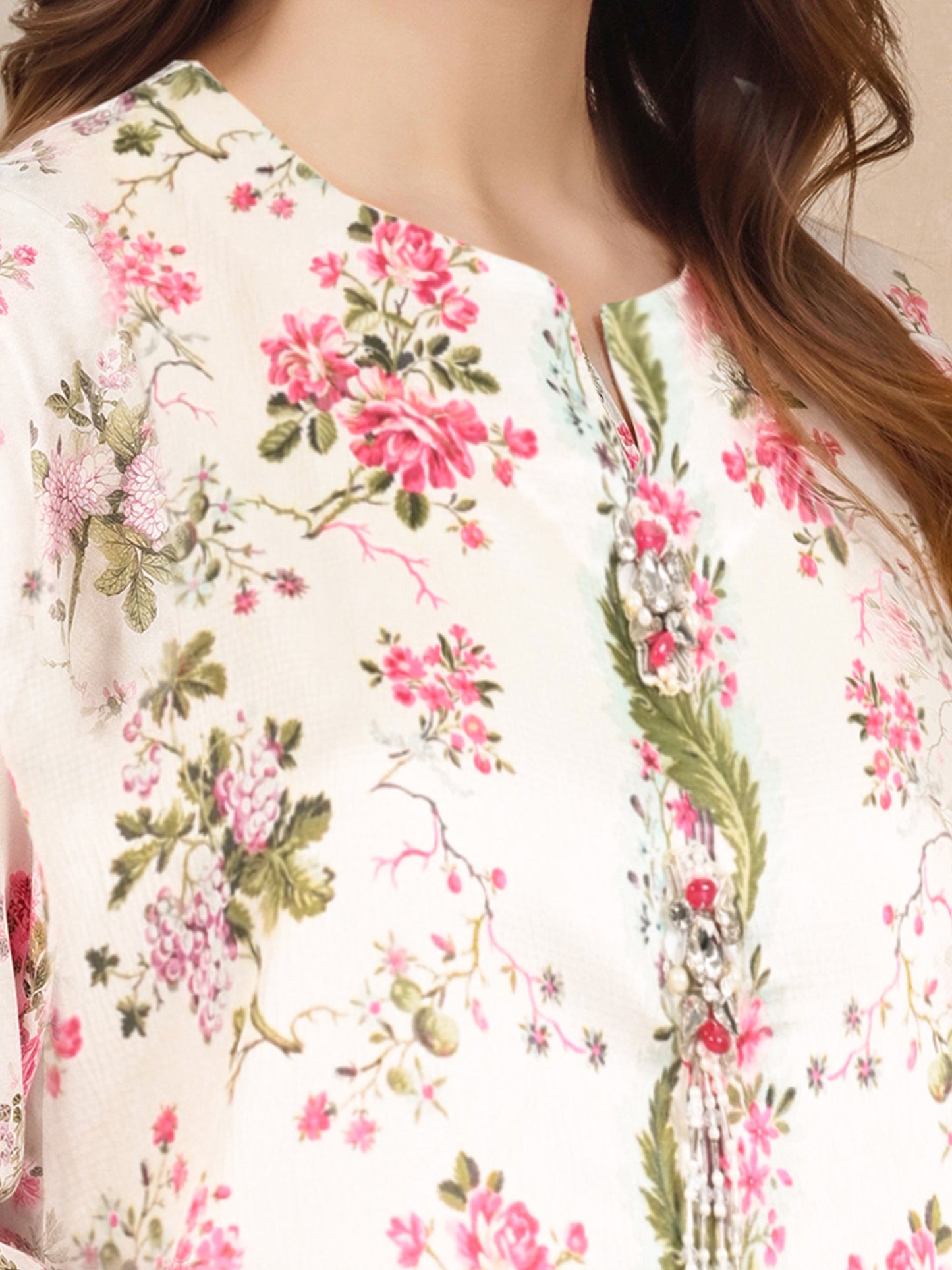 2 Piece Silk Suit- Embellished (Pret)