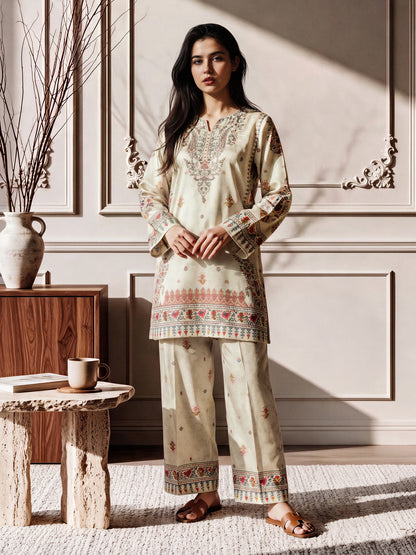 Silk Co-ord Set- Embroidered
