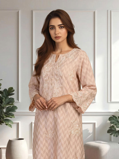 2 Piece Silk Suit- Embroidered (Pret)