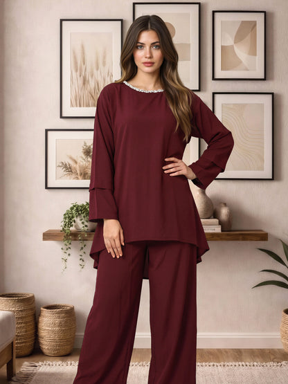 Grip Texture Co-ord Set- Embellished