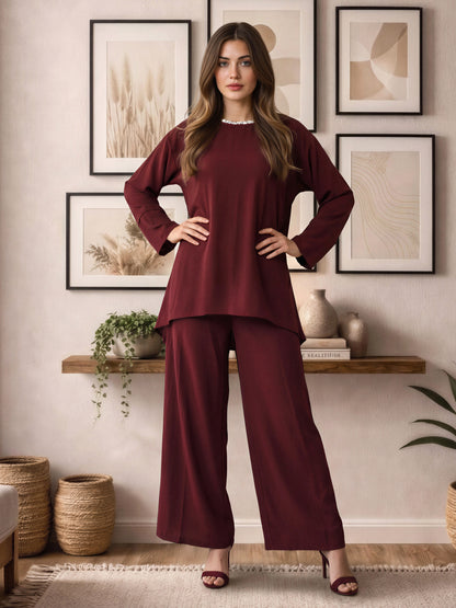 Grip Texture Co-ord Set- Embellished