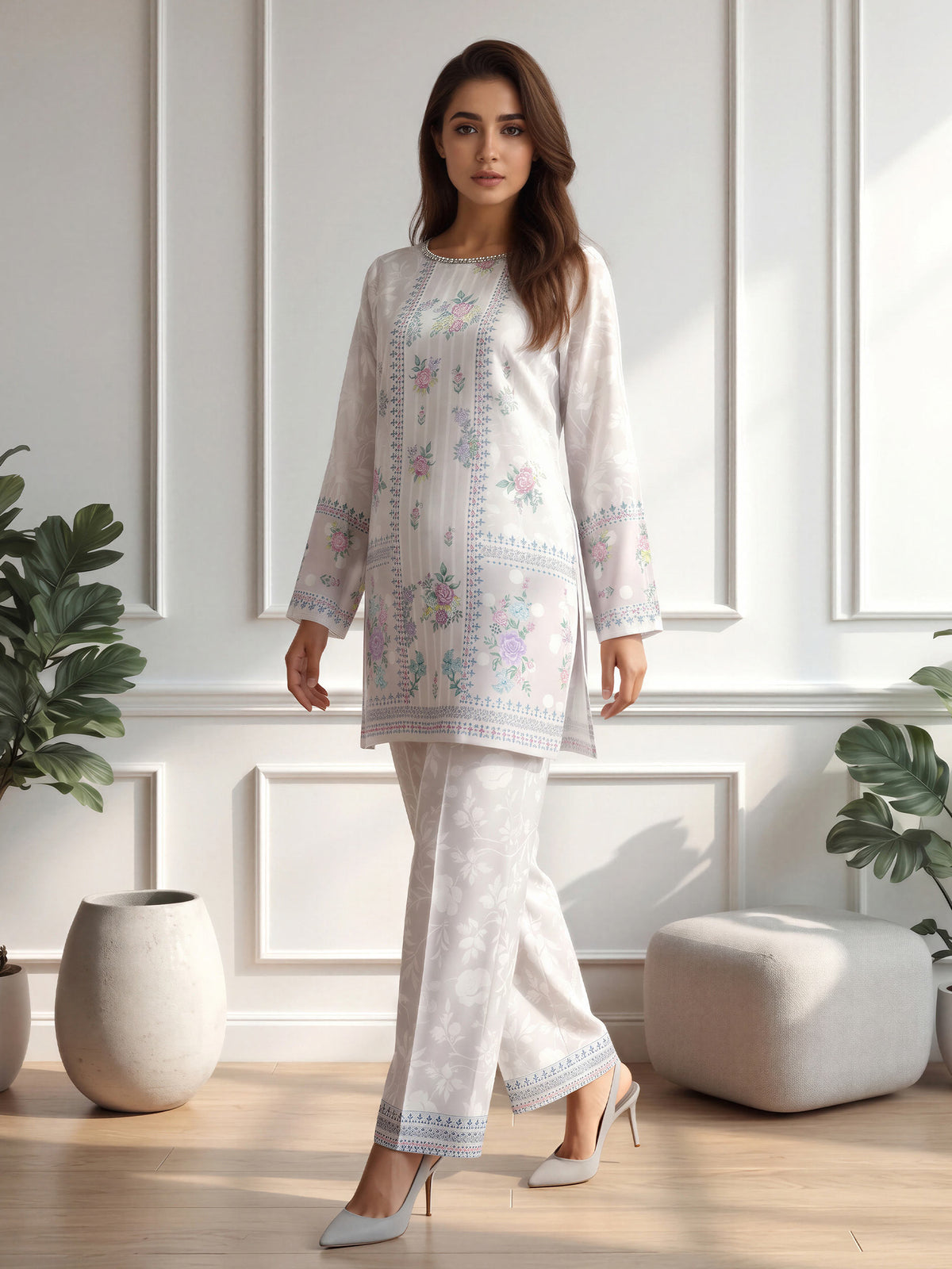 Silk Co-ord Set- Embellished