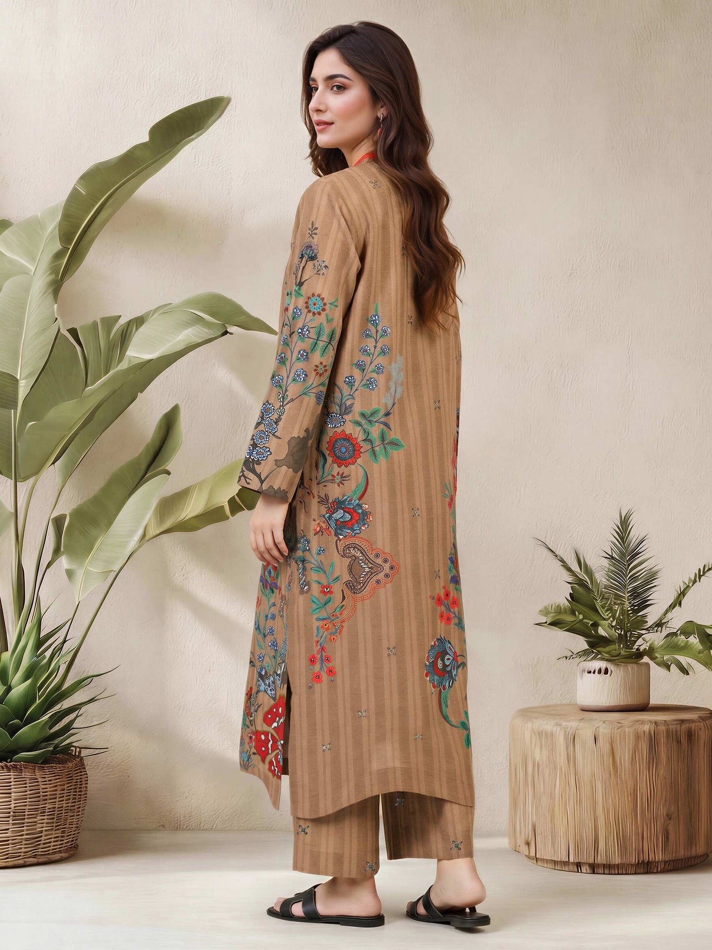 2 Piece Viscose Cotton Suit (Pret)