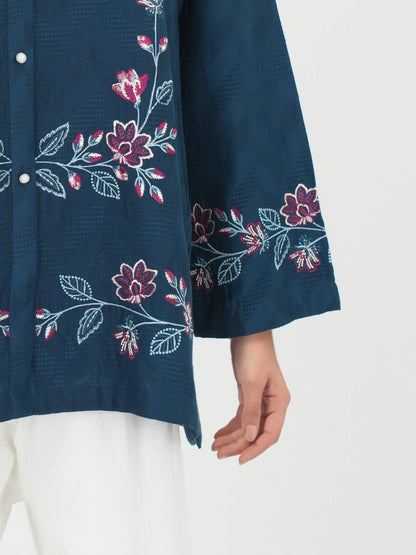 Self Jacquard Kurti- Embroidered (Pret)