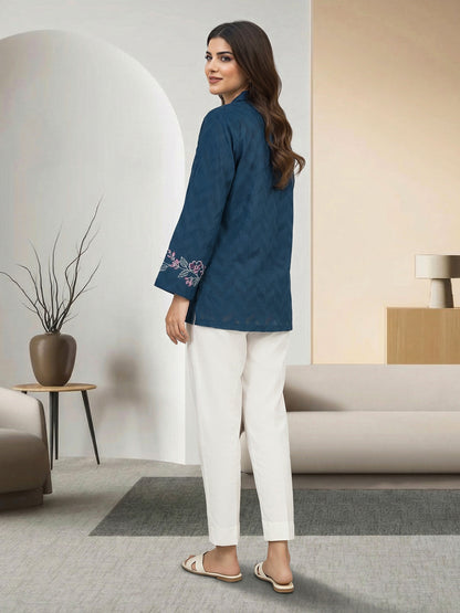 Self Jacquard Kurti- Embroidered (Pret)