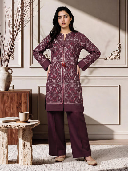 2 Piece Crepe Suit- Embroidered (Pret)