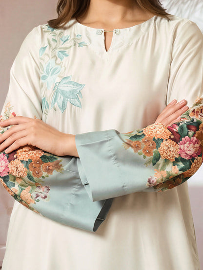 2 Piece Silk Suit- Embroidered (Pret)