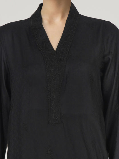 Self Jacquard Shirt- Embroidered (Pret)