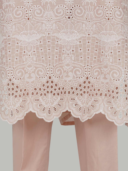 2 Piece Self Jacquard Suit- Embroidered (Pret)