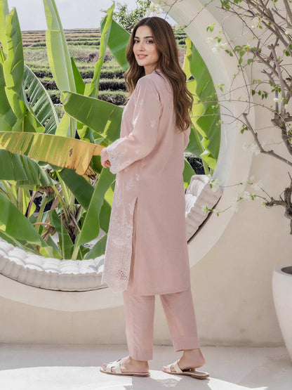 2 Piece Self Jacquard Suit- Embroidered (Pret)
