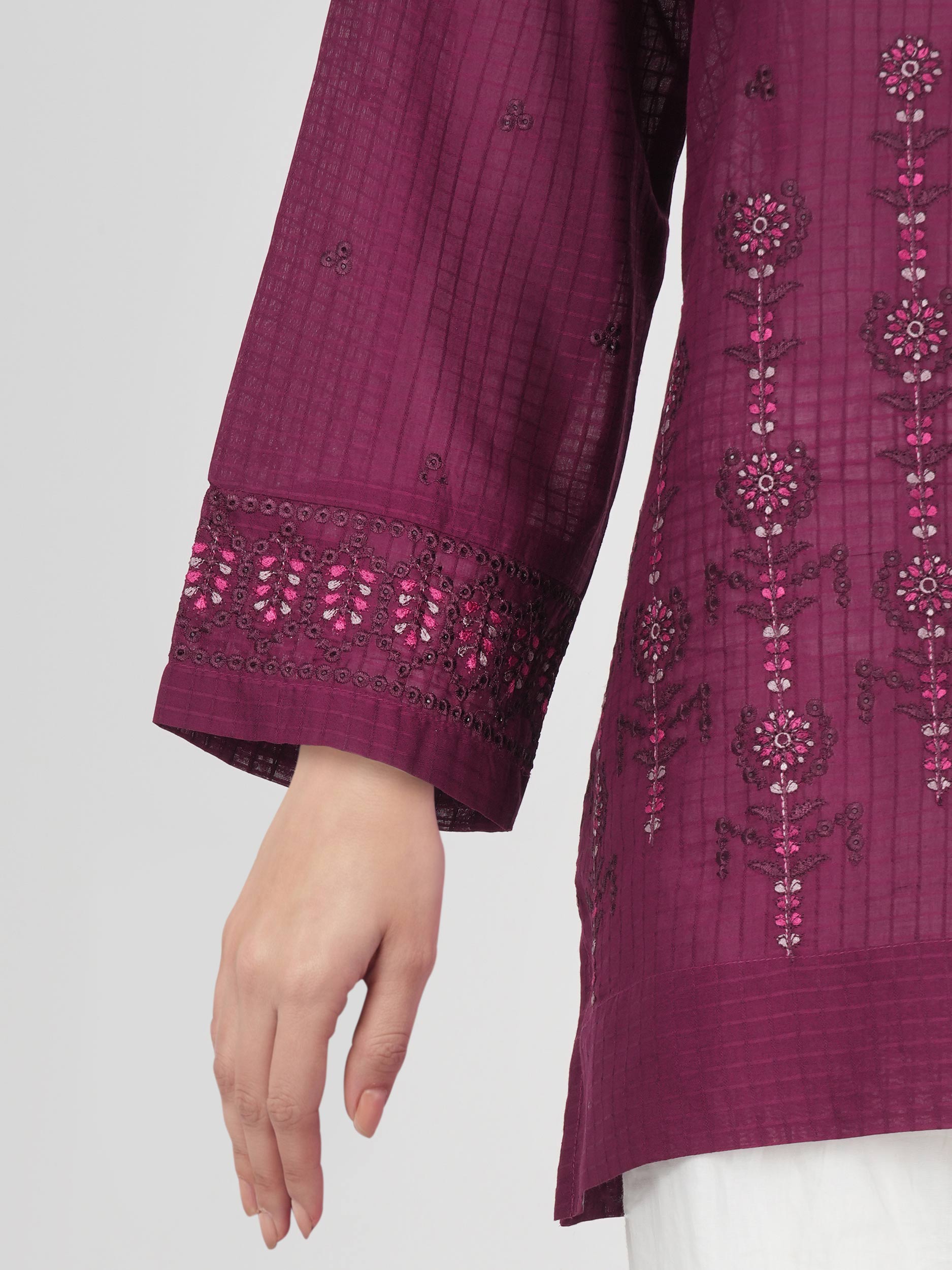 Lawn Texture Kurti- Embroidered (Pret)
