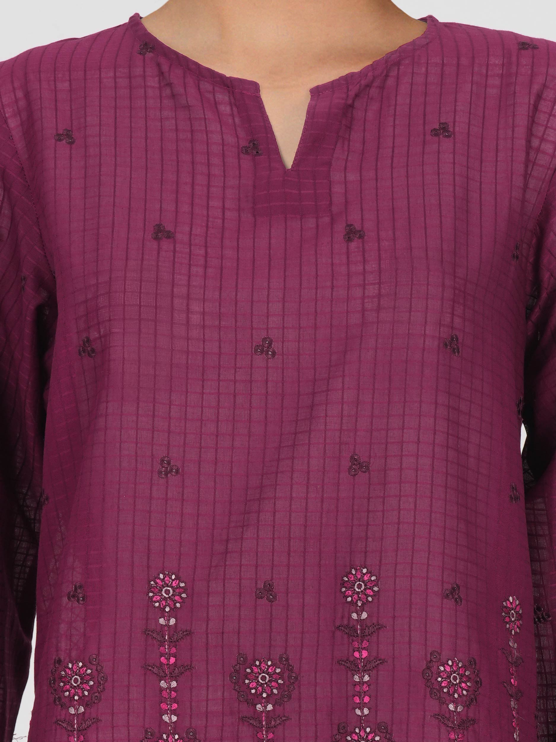 Lawn Texture Kurti- Embroidered (Pret)