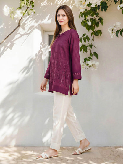Lawn Texture Kurti- Embroidered (Pret)