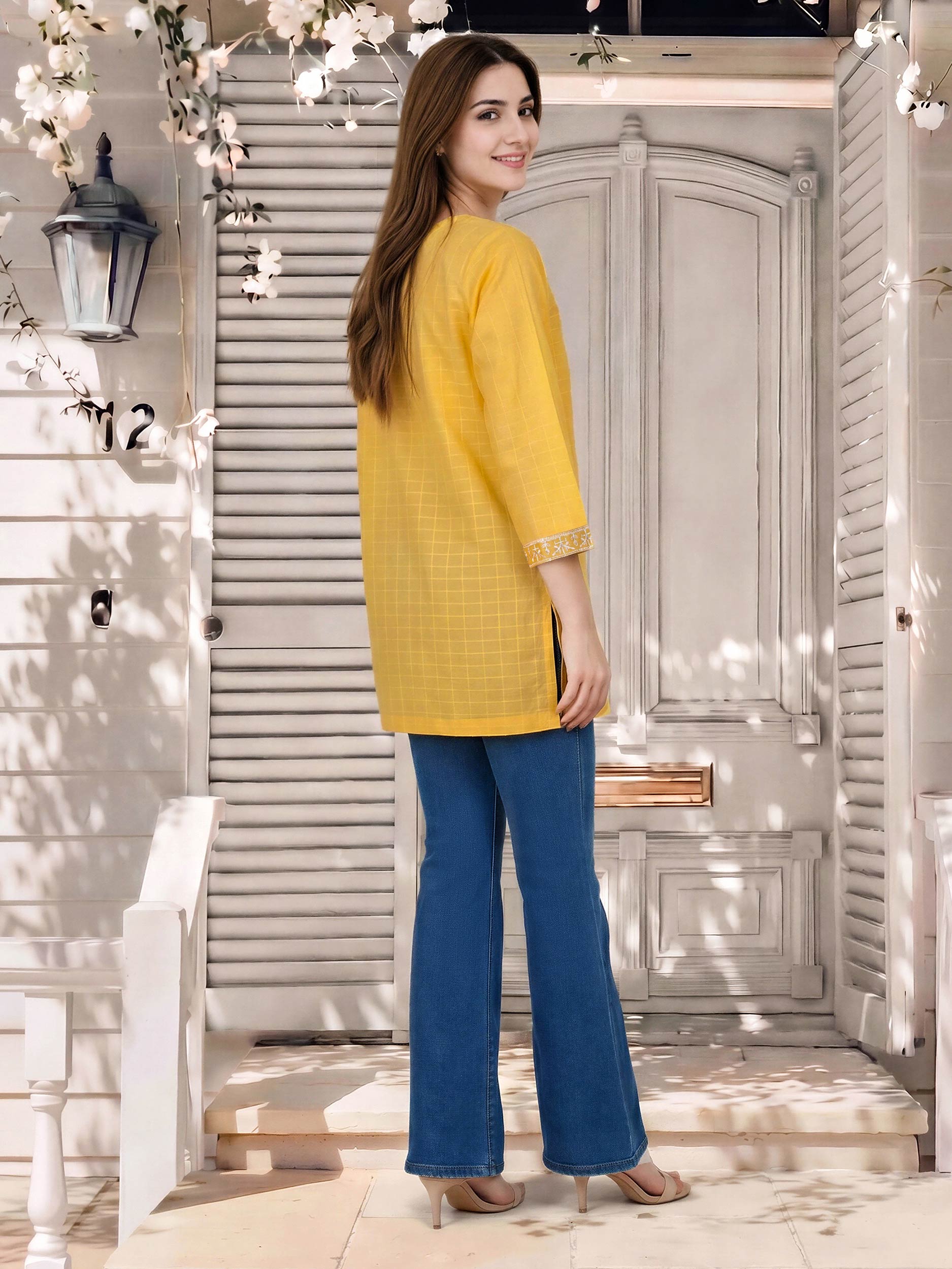 Lawn Texture Kurti- Embroidered (Pret)