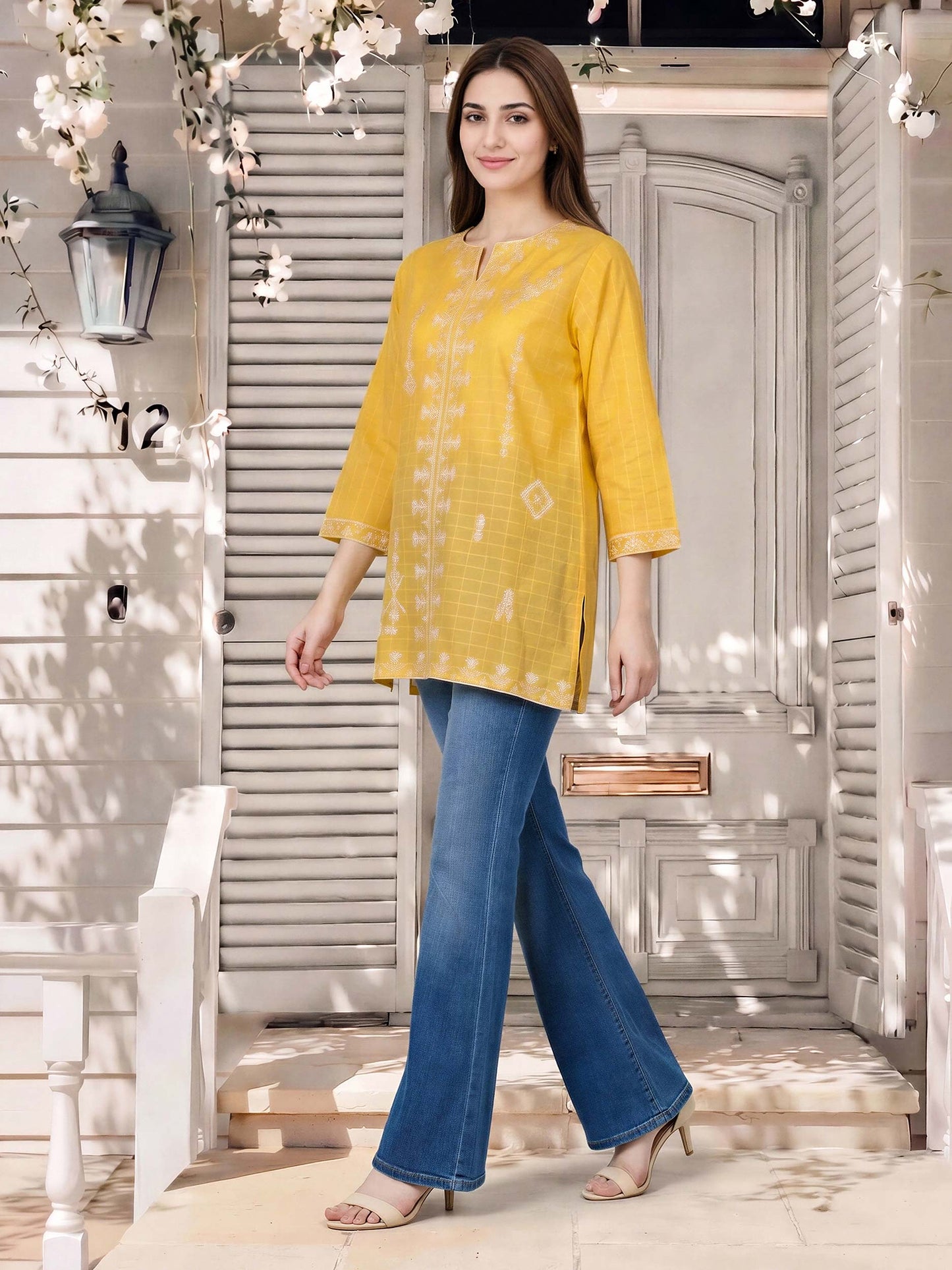 Lawn Texture Kurti- Embroidered (Pret)